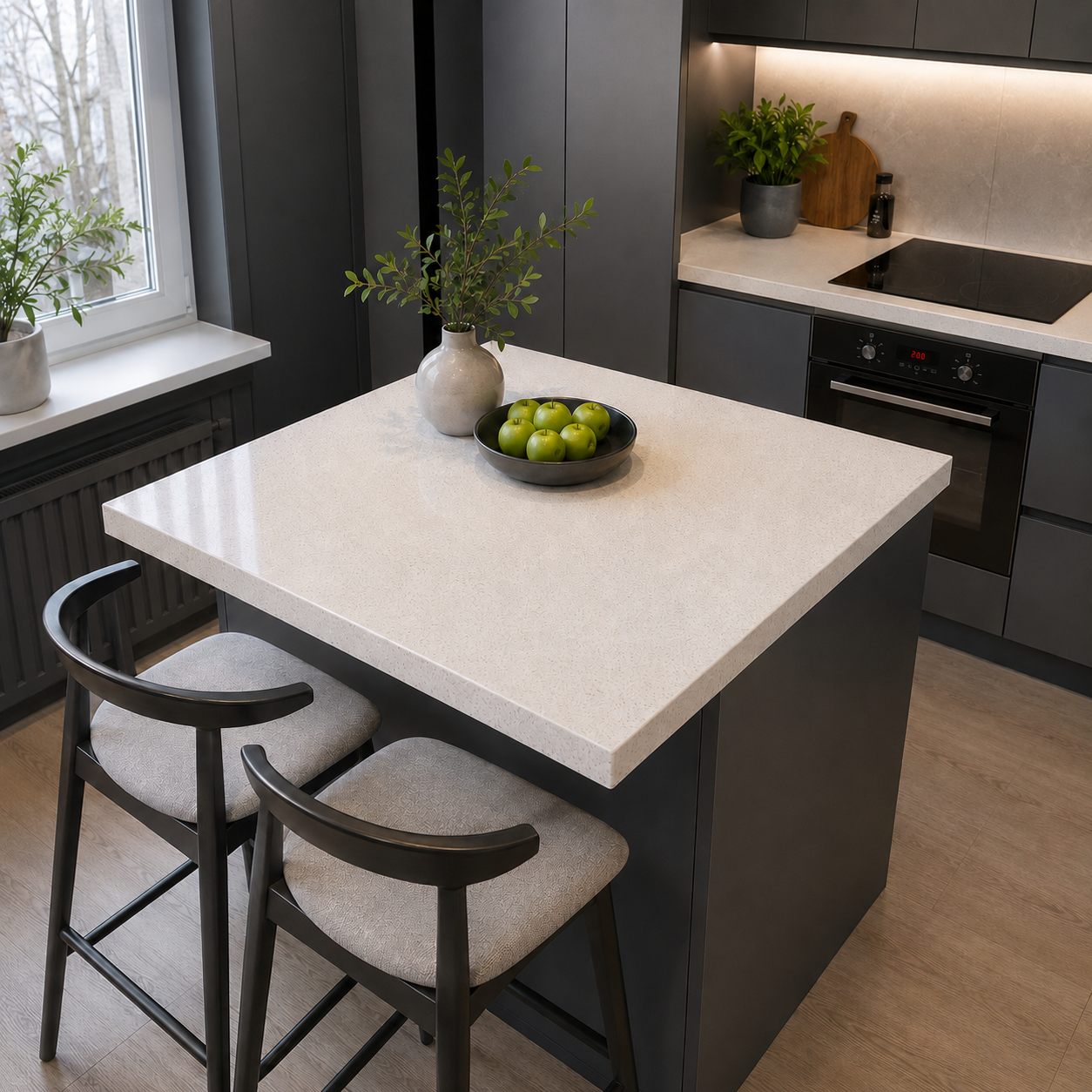Квадратная столешница для кухни 80×80 см